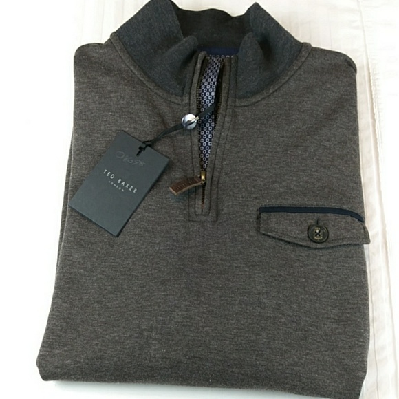 Nwt Ted Baker Half Zip Funnel Neck 